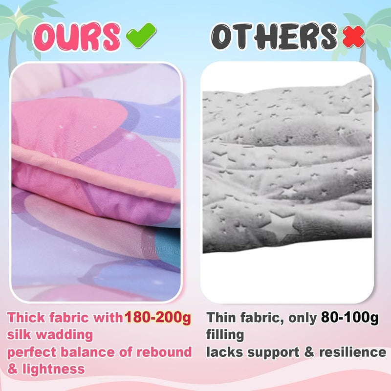 Biubee Thick Toddler Nap Mat with Pillow - Lightweight & Portable Toddler Sleeping Bag for Kids Boys Girls Aged 1~5 Daycare Preschool Travel - Image 2